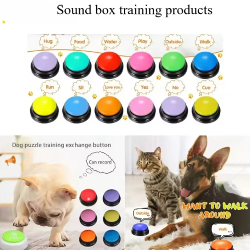 Voice Recording Button Pet Toys Dog Buttons for Communication Pet Training Buzzer Recordable Talking Button Intelligence Dog Toy