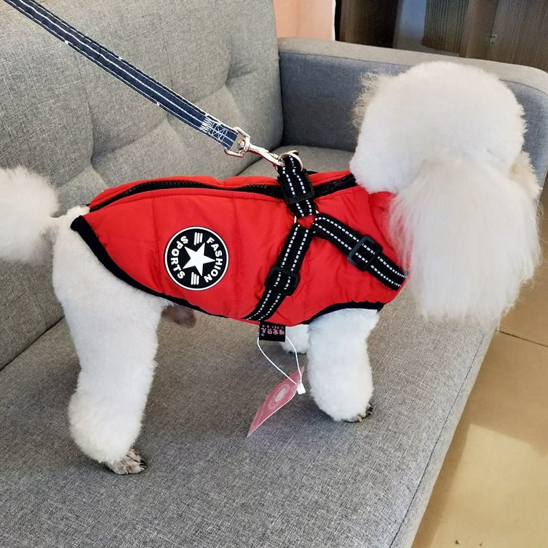 Warm & Waterproof Pet Jacket with Harness