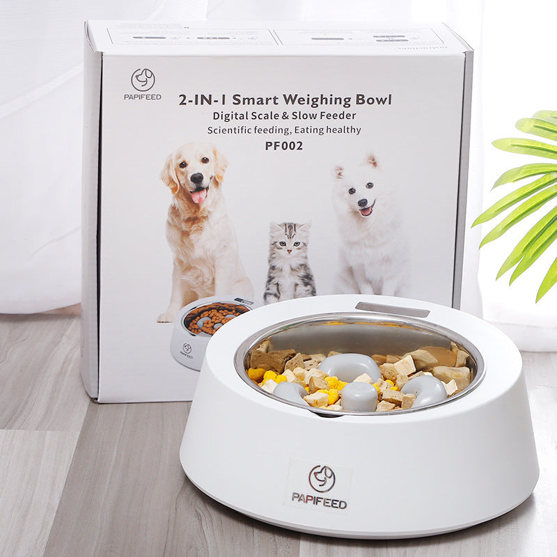 Smart Weigh-Slow Feeder Bowl for Balanced Pet Feeding