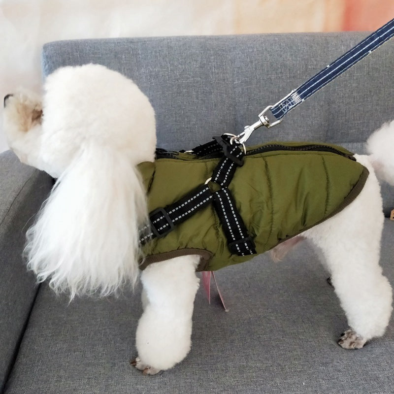 Warm & Waterproof Pet Jacket with Harness
