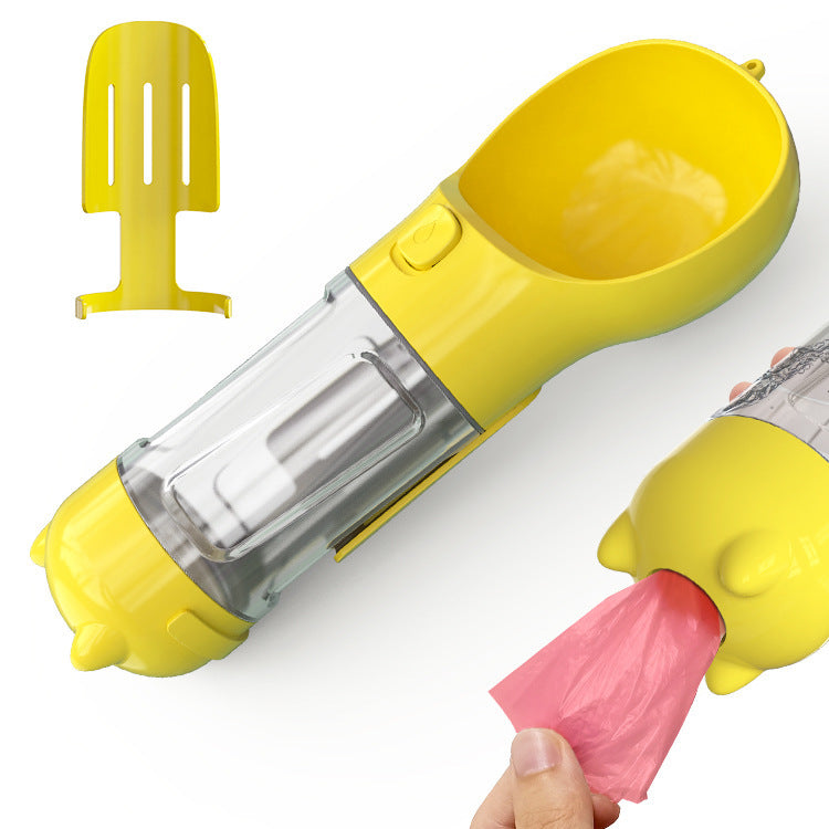 All-in-One Portable Pet Dispenser: Drink, Food, Waste, Play