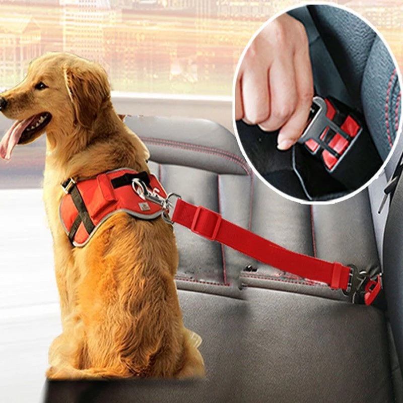 Pet Car Seat Belt with Safety Clip for Dogs & Cats