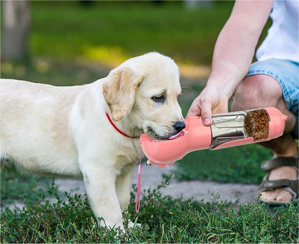 All-in-One Portable Pet Dispenser: Drink, Food, Waste, Play