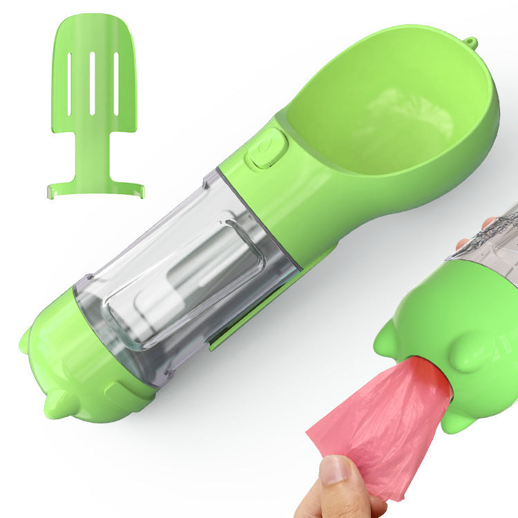 All-in-One Portable Pet Dispenser: Drink, Food, Waste, Play
