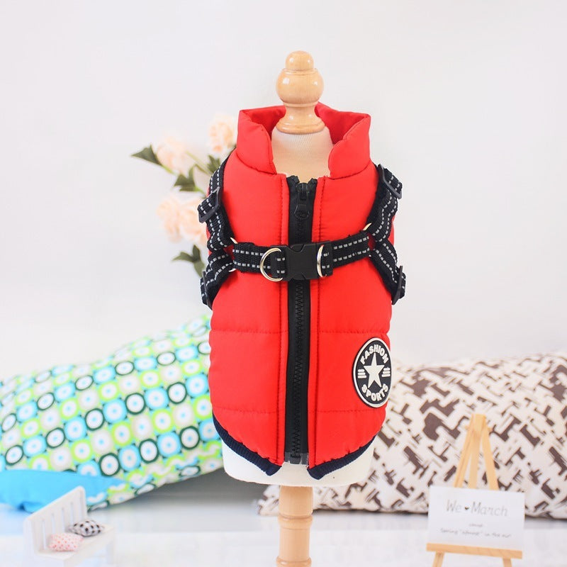 Warm & Waterproof Pet Jacket with Harness
