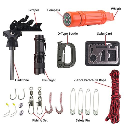 All-in-One Camping Gear Survival Tool with SOS Functions