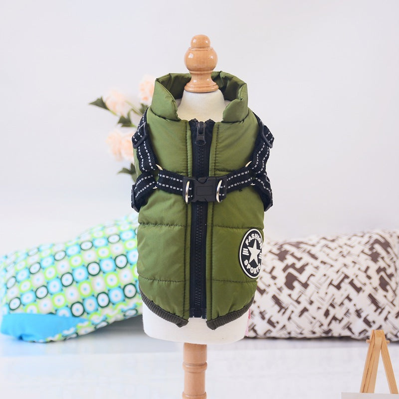 Warm & Waterproof Pet Jacket with Harness