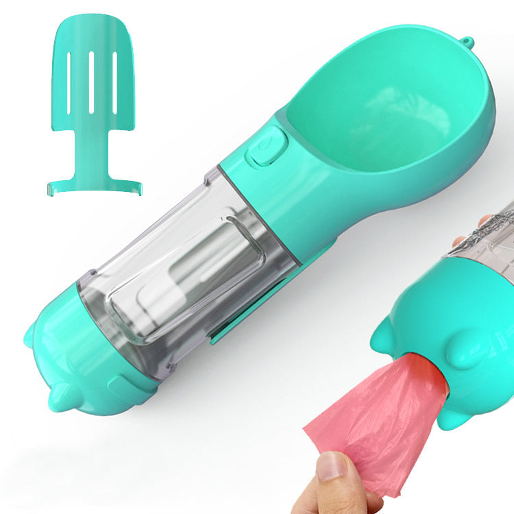 All-in-One Portable Pet Dispenser: Drink, Food, Waste, Play