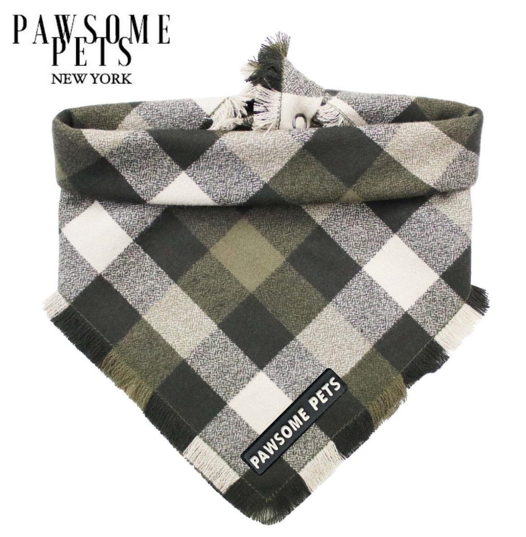 Warm Tinsel Pet Bandana - Olive Green
