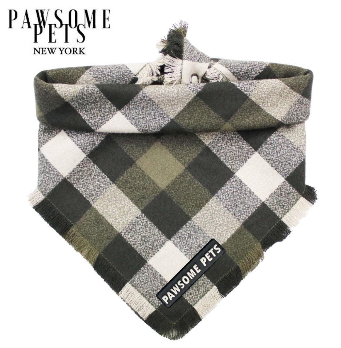 Warm Tinsel Pet Bandana - Olive Green