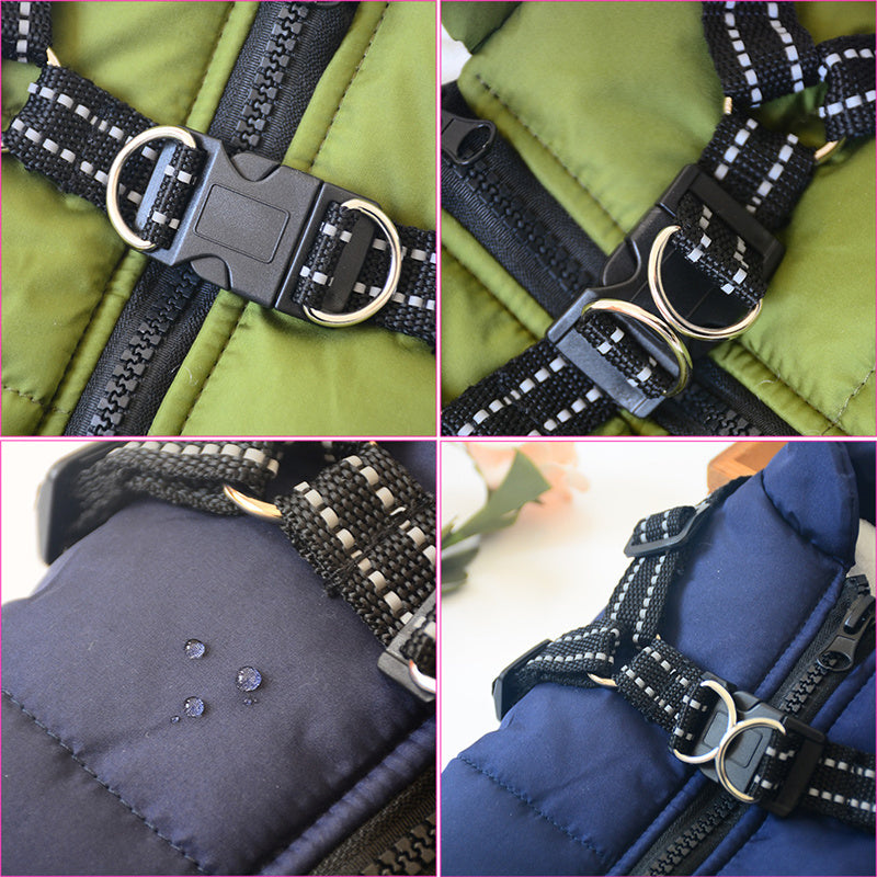 Warm & Waterproof Pet Jacket with Harness