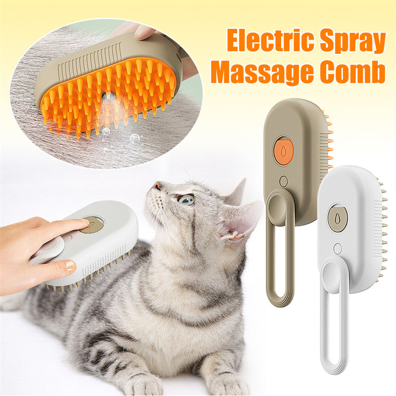 Steam Spray Pet Brush – Groom, Detangle, Massage