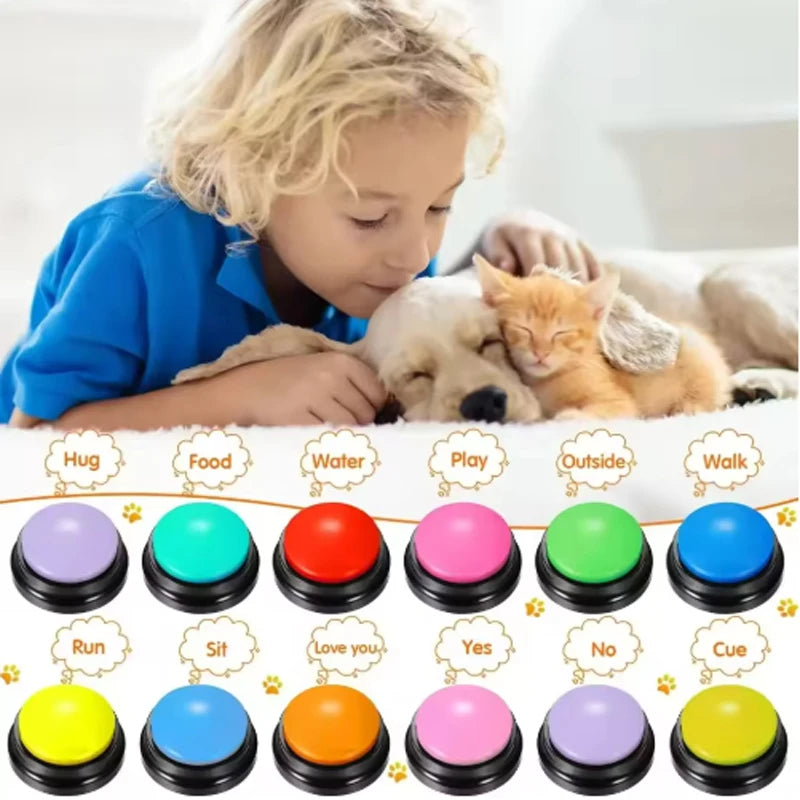 Voice Recording Button Pet Toys Dog Buttons for Communication Pet Training Buzzer Recordable Talking Button Intelligence Dog Toy