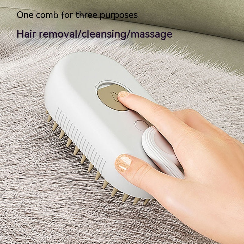 Steam Spray Pet Brush – Groom, Detangle, Massage