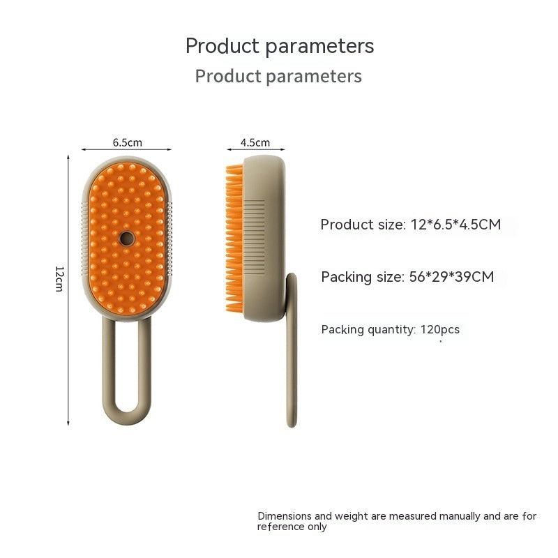 Steam Spray Pet Brush – Groom, Detangle, Massage