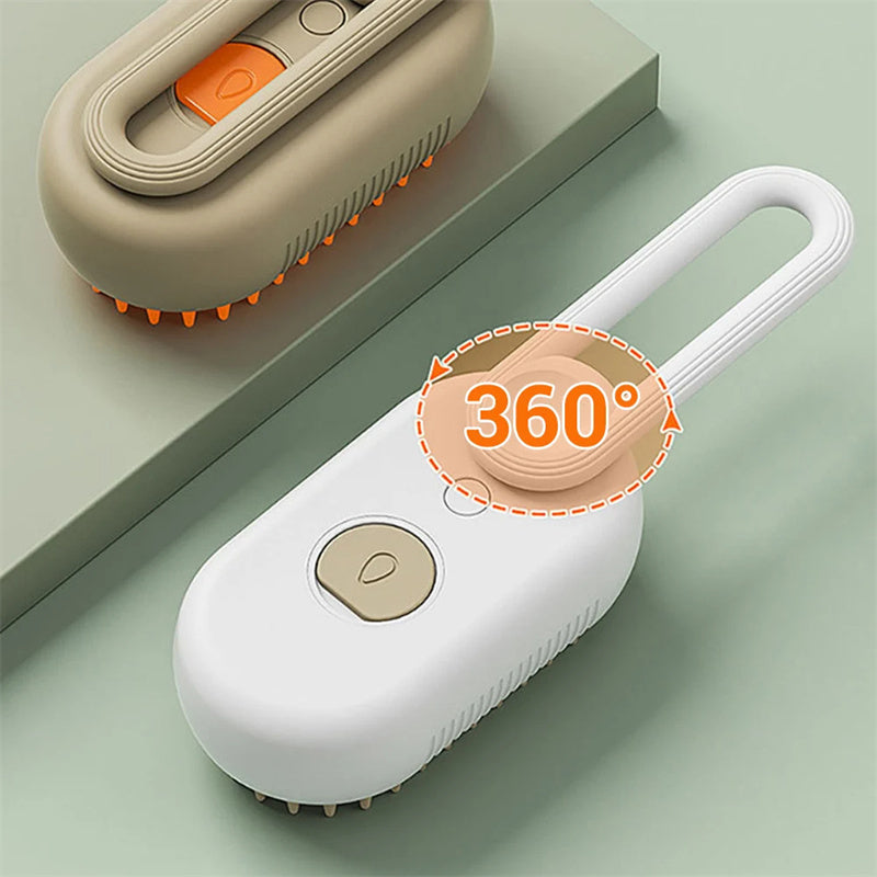 Steam Spray Pet Brush – Groom, Detangle, Massage