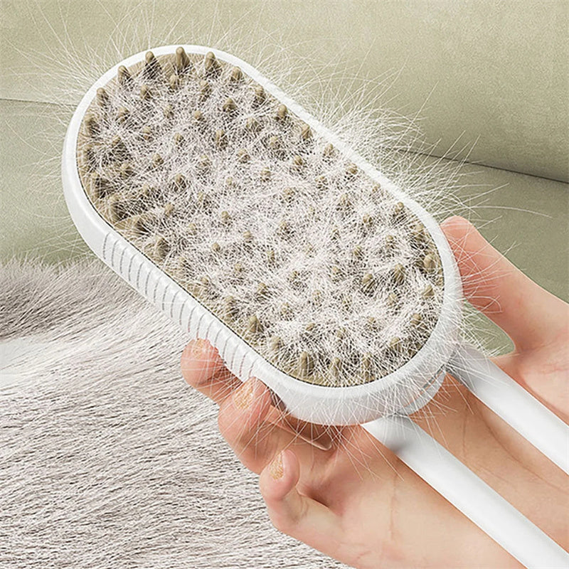 Steam Spray Pet Brush – Groom, Detangle, Massage
